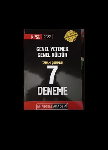 PEGEM KPSS 2022 GENEL YETENEK GENEL KÜLTÜR 7 DENEME