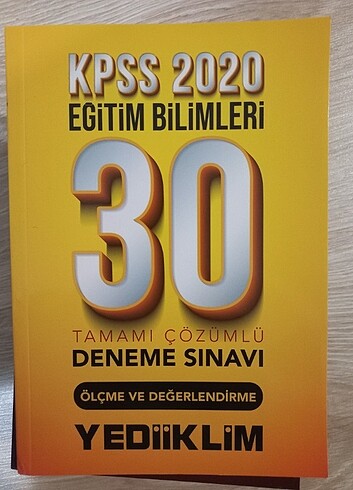 YEDİİKLİM KPSS EĞİTİM BİLİMLERİ 30 DENEME SETİ