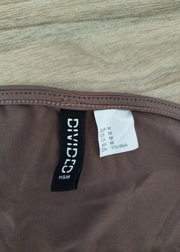 H&M V Yaka Kolsuz Midi Bej Elbise