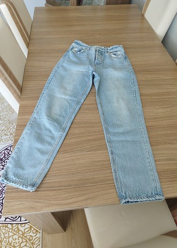 Stradivarius Bej Midi Boy Kadın Denim Pantolon