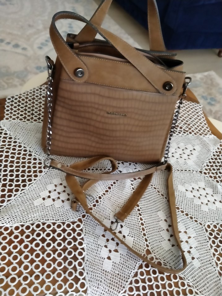 Kahverengi Deri Kemerli Kadın Çanta - Görsel 2