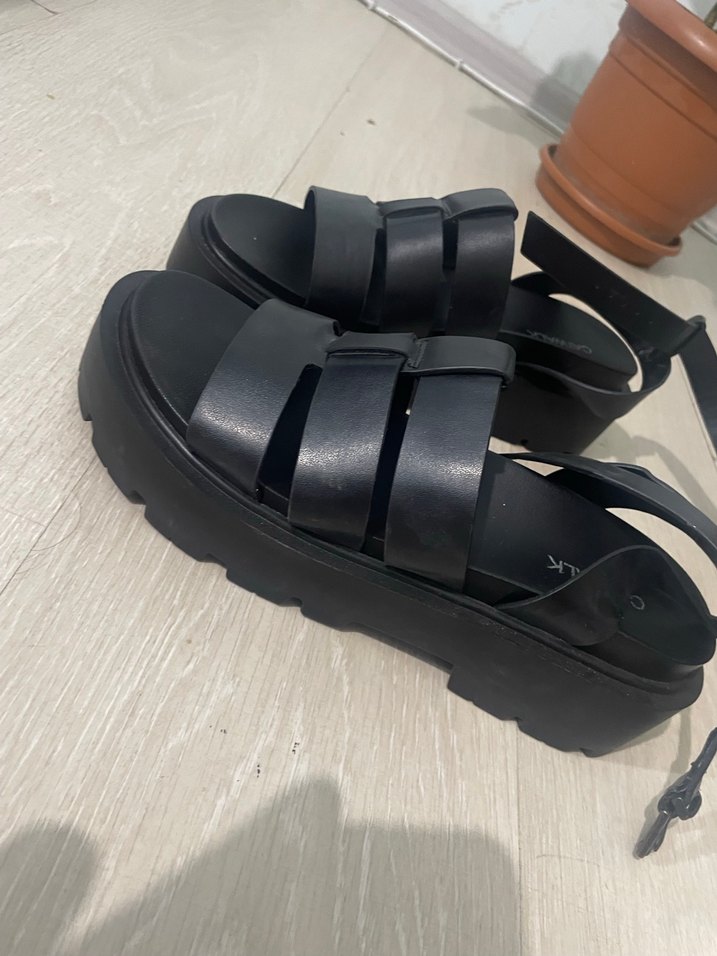 Siyah Kadın Platform Topuklu Sandalet - Görsel 2