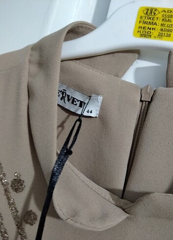 44 Beden camel Renk Abiye