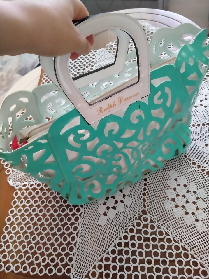 Beyaz Dantel Detaylı Kadın Plaj Çantası - Görsel 3