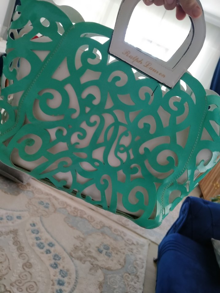 Beyaz Dantel Detaylı Kadın Plaj Çantası - Görsel 2