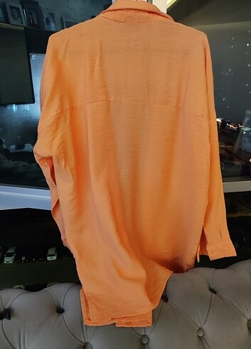 s Beden turuncu Renk S beden oversize turuncu gomlek