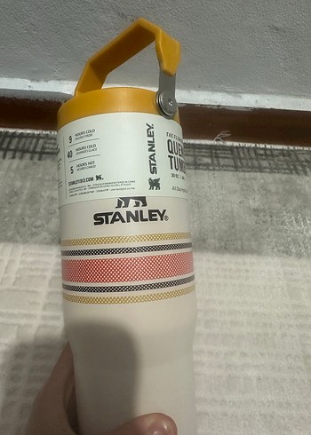 Sarı Kulplu Gri Termos stanley - Görsel 3