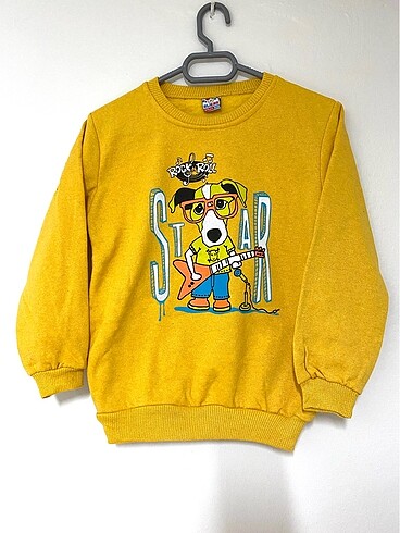 İki İplik Şardonlu Polar Sarı Çocuk Sweat