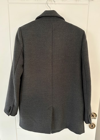 Gri Regular Fit Midi Kadın Kaşe Kaban - Görsel 6