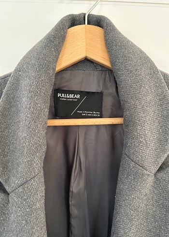 Gri Regular Fit Midi Kadın Kaşe Kaban - Görsel 4