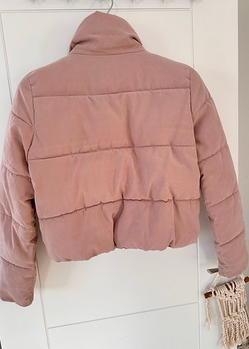 Kısa Kesim Toz Pembe Kadın Mont - Görsel 5