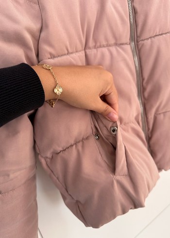 Kısa Kesim Toz Pembe Kadın Mont - Görsel 7