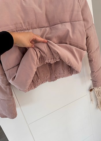 Kısa Kesim Toz Pembe Kadın Mont - Görsel 8