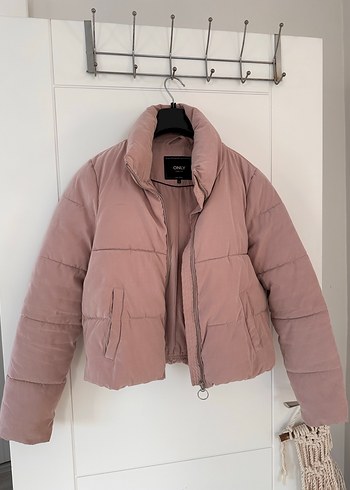 Kısa Kesim Toz Pembe Kadın Mont - Görsel 2