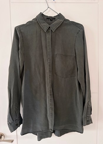 Haki Tensel Kadın Gömlek - Görsel 2