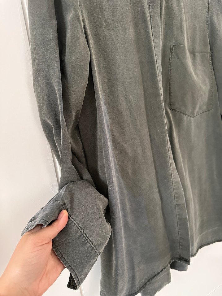 Haki Tensel Kadın Gömlek - Görsel 4