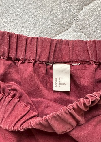 H&M Bordo Kayık Yaka Fırfırlı Kadın Bluz - Görsel 5