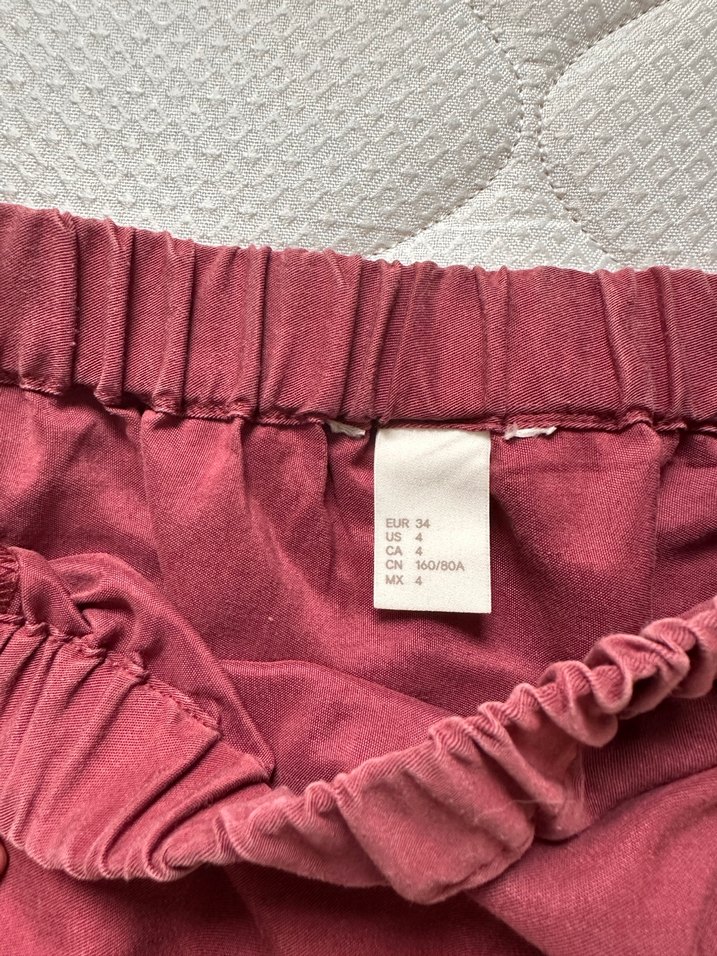 H&M Bordo Kayık Yaka Fırfırlı Kadın Bluz - Görsel 5