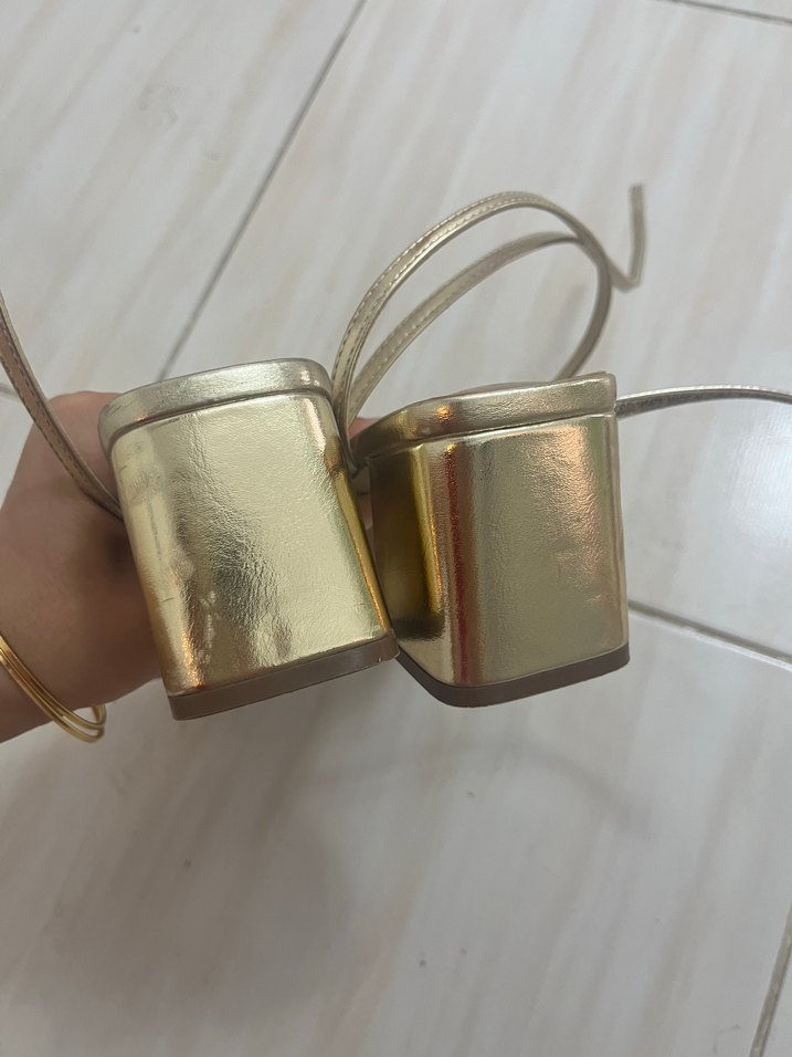 Primark gold topuklu ayakkabı - Görsel 4
