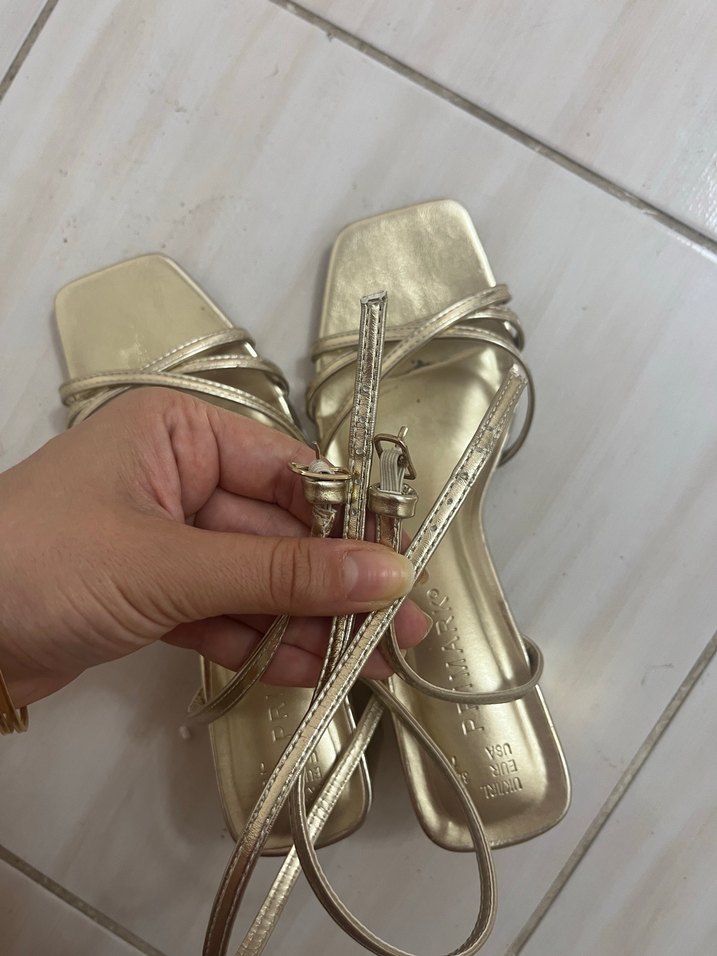 Primark gold topuklu ayakkabı - Görsel 5