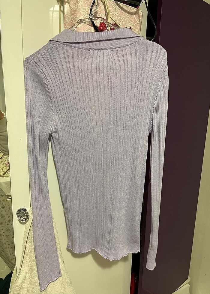 Lila şık bluz - Görsel 4