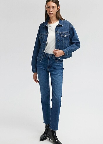 Viola Mavi Premium Vintage Koyu Mavi Jean Pantolon