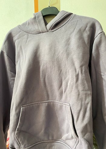 Mor Kapüşonlu Rahat Kesim Kadın Sweatshirt