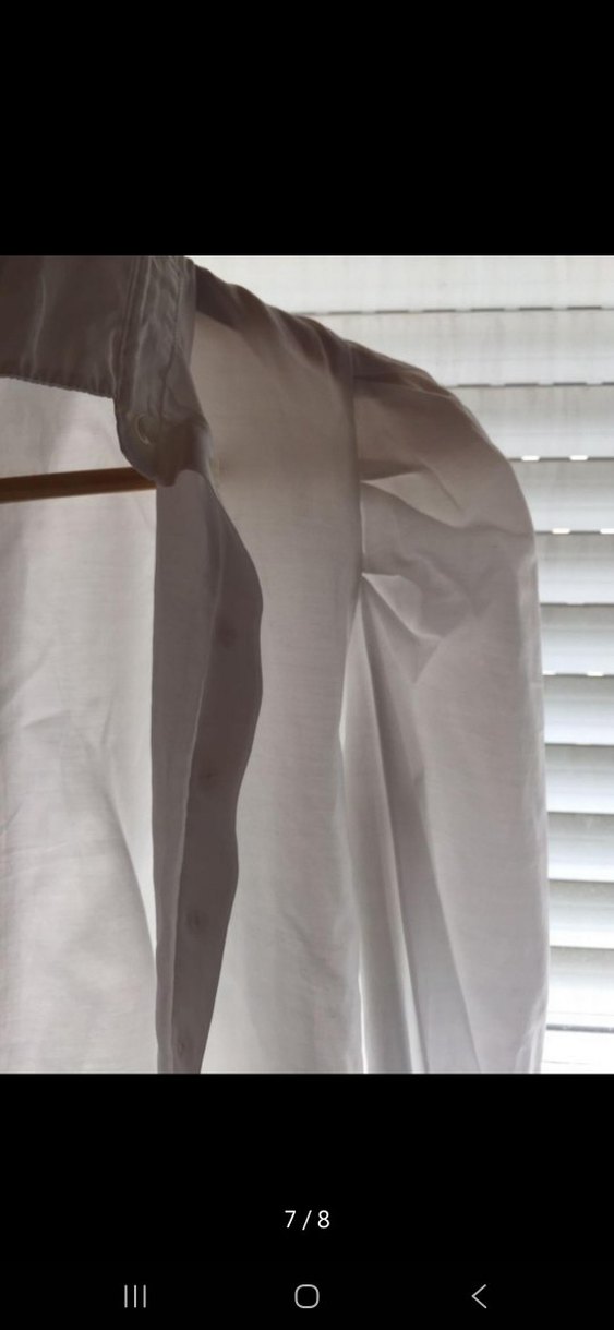 Drapeli Beyaz Keten Kadın Gömlek - Görsel 3