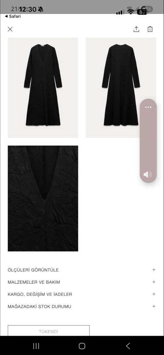 Siyah Kadın Uzun Süet Elbise V Yakalı - Görsel 4