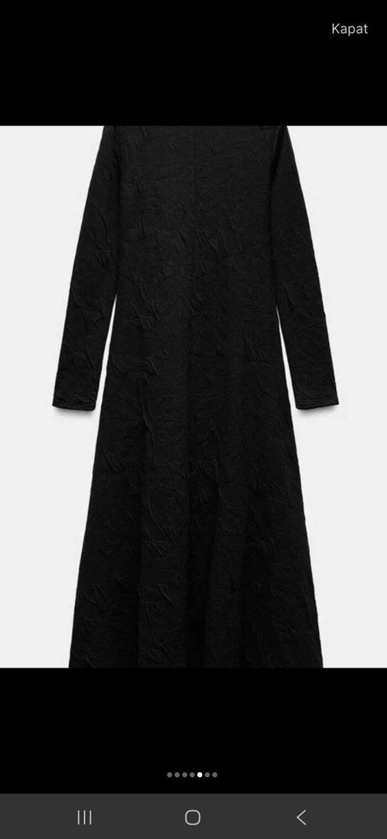 Siyah Kadın Uzun Süet Elbise V Yakalı - Görsel 2