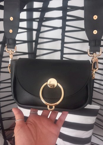 Siyah Deri Kadın Omuz Çantası - Görsel 6