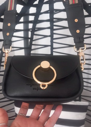 Siyah Deri Kadın Omuz Çantası - Görsel 7