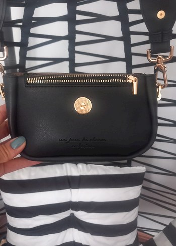 Siyah Deri Kadın Omuz Çantası - Görsel 12