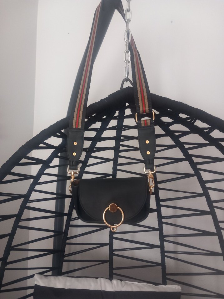 Siyah Deri Kadın Omuz Çantası - Görsel 3