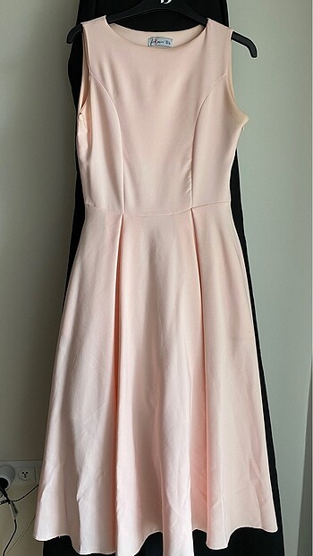 Toz Pembe midi elbise