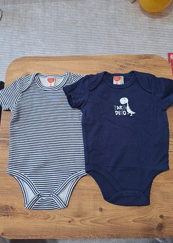 Mavi Baskılı Kısa Kollu Bebek Body(( 4 TANE )) - Görsel 2