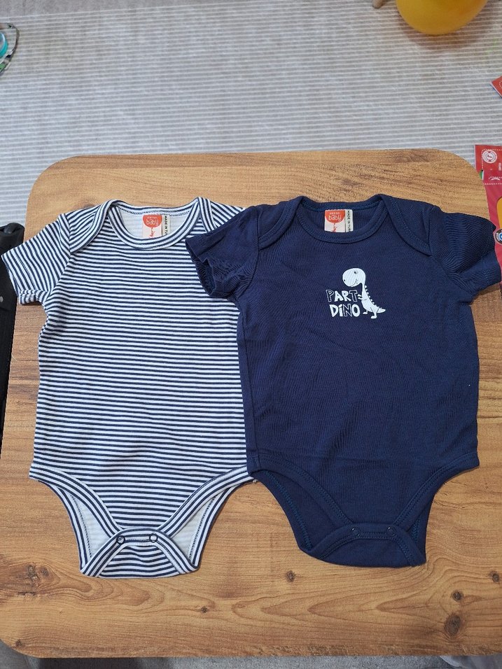 Mavi Baskılı Kısa Kollu Bebek Body(( 4 TANE )) - Görsel 2