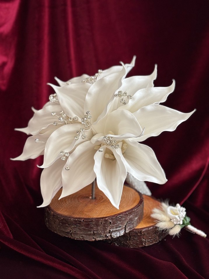 Taşlı ıslak gala gelin buketi - Görsel 2