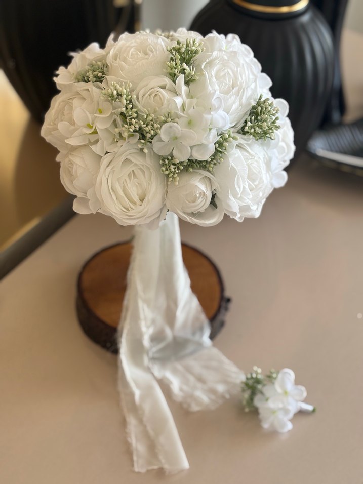 Şakayık ortanca gelin Buketi - Görsel 2