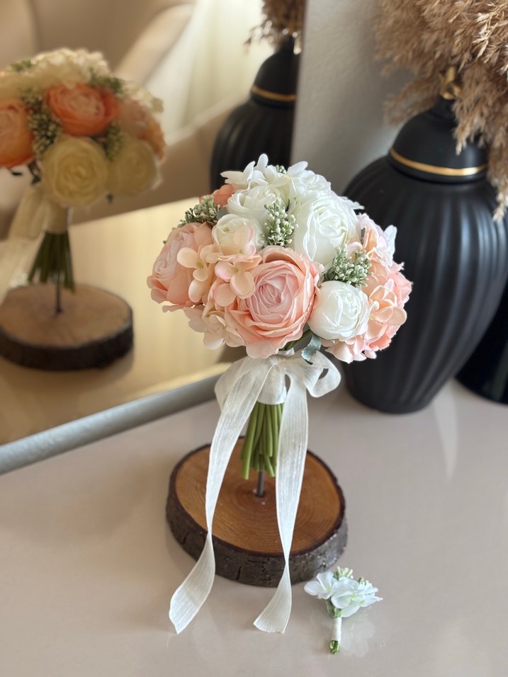 Şakayık ortanca gelin Buketi - Görsel 5