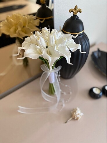 Islak gala ve ıslak lale gelin buketi - Görsel 5