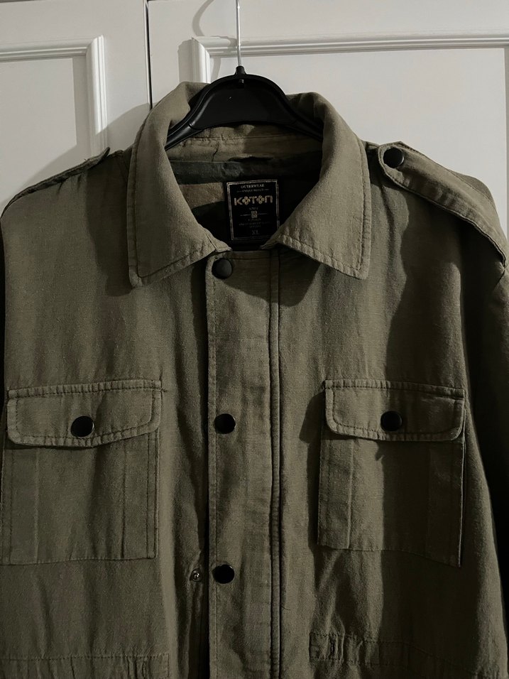 Koton Haki Keten Ceket - Görsel 3