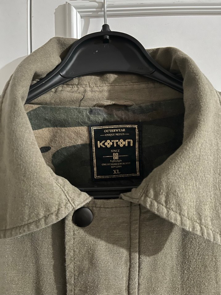 Koton Haki Keten Ceket - Görsel 5