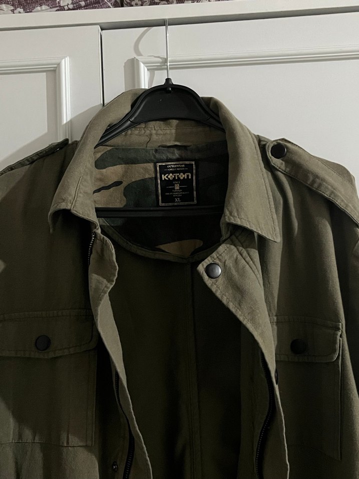 Koton Haki Keten Ceket - Görsel 4