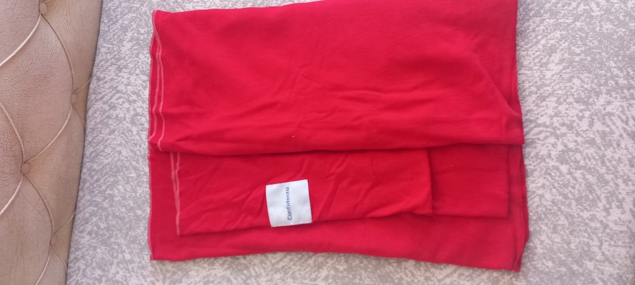 Koyu Kırmızı Bebek Taşıma Slingi - Görsel 5