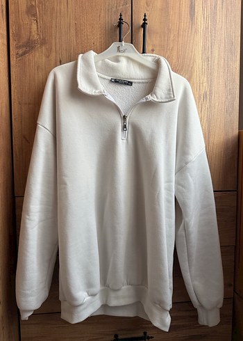 Kadın Beyaz Salaş Sweatshirt - Görsel 2