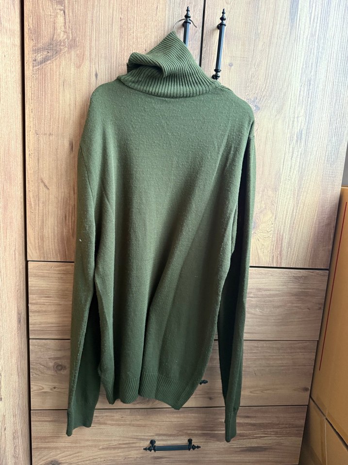 Kadın Yeşil Boğazlı Triko Kazak - Görsel 2