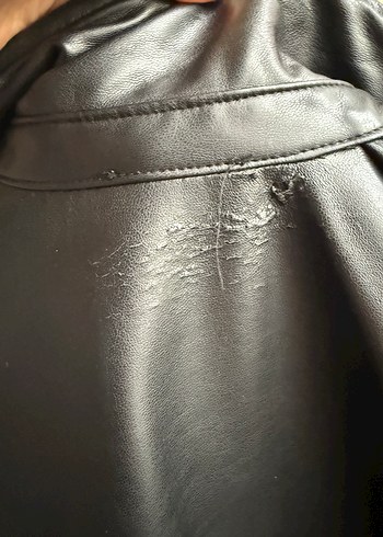 Kadın Siyah Deri Transparan Strappy Ceket - Görsel 5