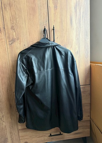 Kadın Siyah Deri Transparan Strappy Ceket - Görsel 3