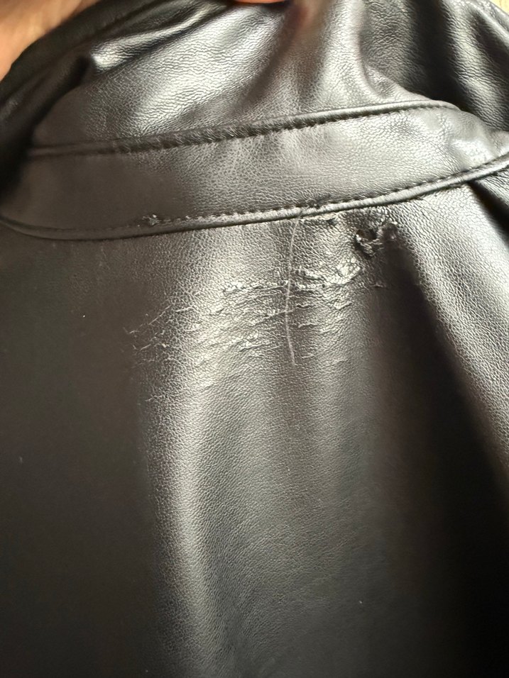 Kadın Siyah Deri Transparan Strappy Ceket - Görsel 5